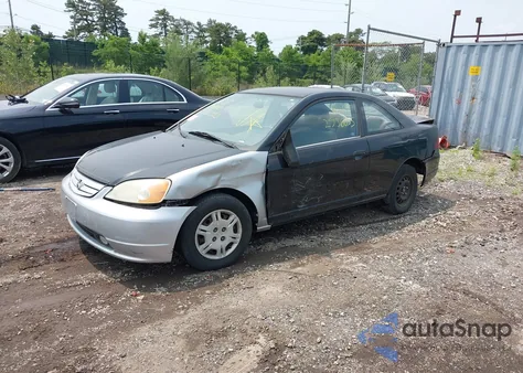 2002 Honda Civic Dx из США, поврежденный, VIN 1HGEM22272L018888